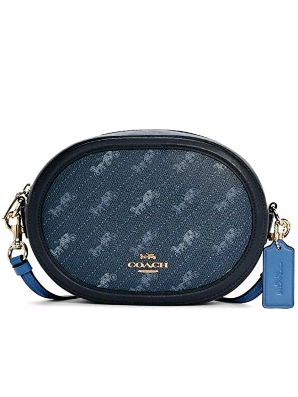 Coach Diagonal Print Horse and Carriage Crossbody Camera Bag